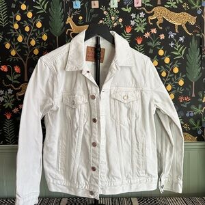 Lucky Brand White Denim Trucker Jacket